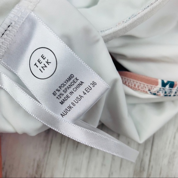 Tee Ink Palm Print One Piece Bathing Suit Size 4 - Picture 7 of 7